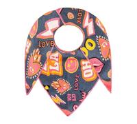 Zwillingsherz Damen Schal Dreieckstuch Dreieckschal Modell Paisley, Teddy Herz, Dog lover, Teddy schal, oops, H mit Rand,kuschelig weich Baumwolle Polyester großes warmes Halstuch Herbst Winter