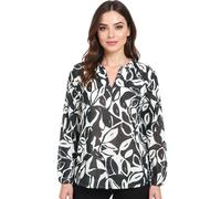 Zwillingsherz Bluse "Blätter" in Weiß - 50% | Größe L/XL | Damen Blusen