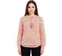 ZWILLINGSHERZ Damen Sommer-Bluse Tunika-Shirt mit Blumen 33256-90 Weiß/Pink/Orange L