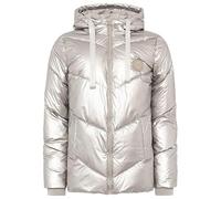 Steppjacke ZWILLINGSHERZ ""Zwillingsherz"", Damen, Gr. L, metallic beige, Steppware, Obermaterial: 100% Polyester, bequem, Jacken Steppjacke, glänzend, Kapuze, Herzchen-Prägung am Rücken (90435556-L)