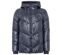 Steppjacke ZWILLINGSHERZ ""Zwillingsherz"", Damen, Gr. L, metallic marine, Steppware, Obermaterial: 100% Polyester, bequem, Jacken Steppjacke, glänzend, Kapuze, Herzchen-Prägung am Rücken (43725859-L)