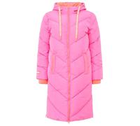 Zwillingsherz Damen Steppmantel lang mit Kapuze - Warmer Mantel in Rosa - Elegante Steppjacke mit langen Ärmeln - Outdoor-Übergangsmantel für Frauen - Modisch, leicht & vielseitig