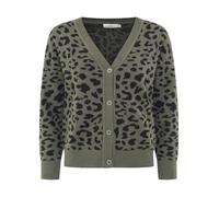 Zwillingsherz Damen Strickjacke Cardigan Feinstrick Leo Muster weich & bequem - Allrounder für alle Jahreszeiten