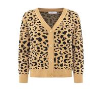 Zwillingsherz Damen Strickjacke Cardigan Feinstrick Leo Muster weich & bequem - Allrounder für alle Jahreszeiten