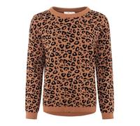 Zwillingsherz Damen Sweater - Pullover mit Animal Print - 100 % Baumwolle - Weicher Strickpullover in Pink - Stylischer Look für Frühling, Herbst & Winter - Bequeme Loungewear