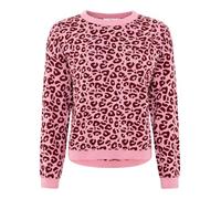 Zwillingsherz Damen Sweater - Pullover mit Animal Print - 100 % Baumwolle - Weicher Strickpullover in Pink - Stylischer Look für Frühling, Herbst & Winter - Bequeme Loungewear