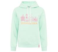 Zwillingsherz Damen Sweatshirt Hoodie Kapuzenpullover Modell Strandleben, Langarm, Regular Fit, Maritim (DE/NL/SE/PL, Alphanumerisch, M, Regular, Regular, Mint)