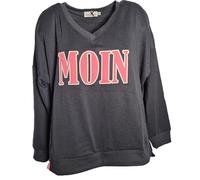 Zwillingsherz Damen Sweatshirt - Langer bequemer Pullover aus Baumwolle - V-Ausschnitt - Frauen Damenpullover Loungewear Mode - Freizeitpullover Casual Damen - Frühling Herbst Winter