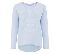 Zwillingsherz Damen Sweatshirt mit Schriftzug - Oversize Pullover aus Baumwolle - Langarmshirt mit V-Ausschnitt - Bequemes Freizeit Oberteil mit positiver Botschaft - Casual Look für Alltag