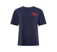 Zwillingsherz Damen T-Shirt 100% Baumwolle - Kurzarm Shirt mit kleinem Schriftzug & Herzmotiv - Frauen Basic Shirt Casual Freizeit Sommer - Damen Oberteil Herz Design