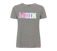 Zwillingsherz Damen T-Shirt Kurzarm Gestreift mit Aufnäher Sommer Shirt, Rundhals, bequem & modisch