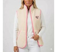 Zwillingsherz Damen Weste - Flauschiges Teddyfleece - Kuschelige Weste in modernem Stil