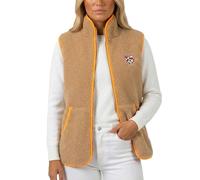 Fleeceweste ZWILLINGSHERZ "Leo Herzpatch", Damen, Gr. L, taupe, Plüsch, Obermaterial: 100% Polyester, kontrastfarbene Details, unifarben, hüftbedeckend, ohne Ausschnitt, Westen Fleeceweste, kuschelig 