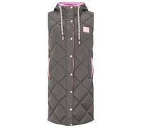 Zwillingsherz Damen Weste Steppweste - Beige Pink blau Wild Hearts, Strandglück, Love Print Winterweste mit Kapuze, leicht & kuschelig