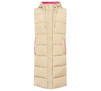 Steppweste ZWILLINGSHERZ ""Smile"", Damen, Gr. L, beige, Steppware, Obermaterial: 100% Polyester, Basic knielang, ohne Ausschnitt, Westen, Smile-Steppung hinten, Zippern seitlich, Kapuze, Kordelzug (8
