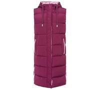 Steppweste ZWILLINGSHERZ ""Smile"", Damen, Gr. L, rot (bordeaux), Steppware, Obermaterial: 100% Polyester, Basic knielang, ohne Ausschnitt, Westen Steppweste, Smile-Steppung hinten, Zippern seitlich, 