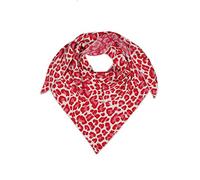 Zwillingsherz Dreieckstuch aus Baumwolle - Hochwertiger Schal mit Leo Design für Damen Jungen Mädchen - Uni - XXL Hals-Tuch und Damenschal - Strick-Waren - für Herbst Frühjahr Sommer rot