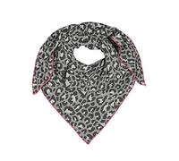 Zwillingsherz Dreieckstuch aus Baumwolle - Hochwertiger Schal mit Leo Design für Damen - Uni - XXL Hals-Tuch und Damenschal - Strick-Waren - für Herbst Frühjahr Sommer grau pink