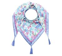 Zwillingsherz Dreieckstuch Damen, 220 x 130 cm, Bunt Gemustert mit Quasten, Strandpink Zebra (Blumenwiese)