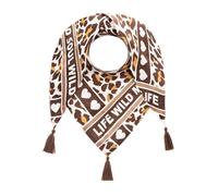 Zwillingsherz Dreieckstuch Damen, 220 x 130 cm, Bunt Gemustert mit Quasten, Strandpink Zebra (Lief Wild)