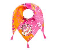 Zwillingsherz Dreieckstuch, Damen Schal, Bunt Gemustert, Viskose (Pink Anker)