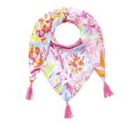 Zwillingsherz Dreieckstuch, Damen Schal, Bunt Gemustert, Viskose (Weiß Orange Pink)