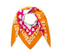 Zwillingsherz Dreieckstuch "Dog Love" in Orange - (L)138 x (B)68 cm - 26% | Damen Schals Tuecher