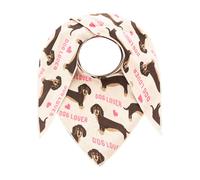 Dreieckstuch ZWILLINGSHERZ "Dog Lover", Damen, beige pink, Strick, Materialmix, gemustert, mehrfarbig, Modetücher, Dackelmotiv, wärmend, Strick (67146823-0) beige pink