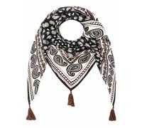 Dreieckstuch ZWILLINGSHERZ "Geometric Paisley", Damen, schwarz, Web, Viskose, gemustert, mehrfarbig, Modetücher, geometrisches Muster mit Paisley, Tasseln, glänzende Oberfläche (63784955-0) schwarz