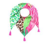 Zwillingsherz Dreieckstuch Leopard im Dschungel pink