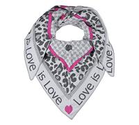 Zwillingsherz Dreieckstuch Love is Love Stola Schal aus Wolle für Damen Mädchen Jungen Kinder - Hochwertiges Baumwoll- Halstuch mit Leo und Herz Muster - Damenschal für Sommer Herbst Winter