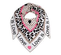 Zwillingsherz Dreieckstuch Love is Love Stola Schal aus Wolle für Damen Mädchen Jungen Kinder - Hochwertiges Baumwoll- Halstuch mit Leo und Herz Muster - Damenschal für Sommer Herbst Winter