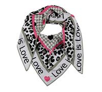 Zwillingsherz Dreieckstuch Love is Love Stola Schal aus Wolle für Damen Mädchen Jungen Kinder - Hochwertiges Baumwoll- Halstuch mit Leo und Herz Muster - Damenschal für Sommer Herbst Winter