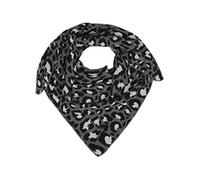 Zwillingsherz Dreieckstuch mit Kaschmir- Hochwertiger Schal im dezenten Leo Design für Damen Jungen und Mädchen - Hals-Tuch und Damenschal - Strick-Waren für Sommer und Winter grau