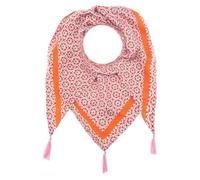 Zwillingsherz Dreieckstuch Riane, Blumenmuster mit Quasten, Orange-Lila