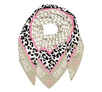 Zwillingsherz Dreieckstuch Stola Schal mit Wolle für Damen - Hochwertiges Baumwoll-Halstuch im Leo Hahnentritt Muster - XXL-Damenschal