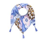 Zwillingsherz Dreieckstuch Wild Leo Blau mit Fransen