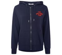 Zwillingsherz Feel Good Club Damen Sweatjacke mit Stickerei - Bequeme Baumwolljacke für Frauen - Lässige Zip Jacke für Freizeit Alltag Loungewear - Moderne Damen Sweatjacke Frühling Herbst Winter