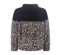 Troyer ZWILLINGSHERZ ""Leo Lover"", Damen, Gr. LXL (L/XL), schwarz, Fleece, Obermaterial: 50% Baumwolle, 50% Polyester, casual, loose fit hüftlang, ohne Ausschnitt, Langarm, Pullover, Animal-Muster, l