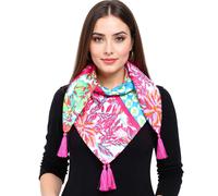 Zwillingsherz Viereckstuch "Hawaii Blume" in Bunt - (L)130 x (B)130 cm - 11% | Damen Schals Tuecher