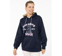 Hoodie ZWILLINGSHERZ "Ahoi Käpt´n", Damen, Gr. S/M, marine, Sweatware, Obermaterial: 80% Polyester, 20% Baumwolle, Sweatshirts Hoodie, Mini-Me,mit süßem Seehund mit Kapitänsmütze und Kängurutasche (20