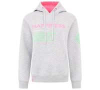 Zwillingsherz Hoodie BW Happiness Hellgrau - fünf Größen XL