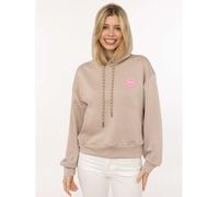 Zwillingsherz Hoodie "Good Vibes Only Patch" in Beige - Größe L/XL | Damen Sweatshirts Jacken