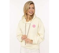 Zwillingsherz Hoodie "Good Vibes Only Patch" in Creme - Größe L/XL | Damen Sweatshirts Jacken