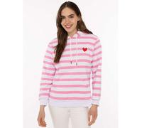 Zwillingsherz Hoodie "Streifen Herz" in Pink - Größe L/XL | Damen Sweatshirts Jacken