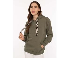 Zwillingsherz Hoodie "Strong Soul" in Khaki - Größe L/XL | Damen Sweatshirts Jacken