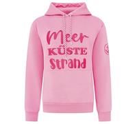 Zwillingsherz Kapuzenpullover, Meer Küste Strand Design, Rosa, Damen Sweatshirt Gr. 2XL