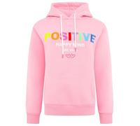 Zwillingsherz Kapuzenpullover Pulli Hoodie, Positive Rainbow-Schriftzug, Rosa, Happy Mind Est. 2014 (DE/NL/SE/PL, Alphanumerisch, XXL, Regular, Regular, Pink)