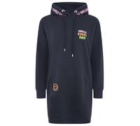 Zwillingsherz Kleid Damen Sweatkleid, Long Hoodiekleid Langarm (DE/NL/SE/PL, Alphanumerisch, S, Regular, Regular, Blau)