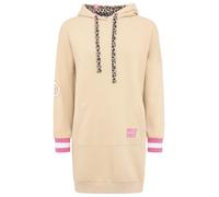 Zwillingsherz Kleid Damen Sweatkleid, Long Hoodiekleid Langarm (DE/NL/SE/PL, Alphanumerisch, XXL, Regular, Regular, Beige)
